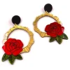 Earrings^Haus Of Dizzy 'Amy' Rose Bamboo Hoop Earrings