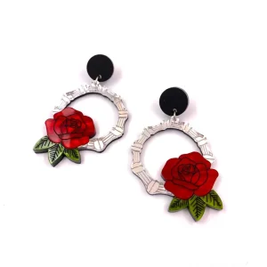 Earrings^Haus Of Dizzy 'Amy' Rose Bamboo Hoop Earrings