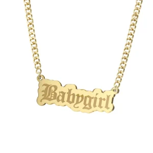 Necklaces^Haus Of Dizzy 'Babygirl' Plate Necklace