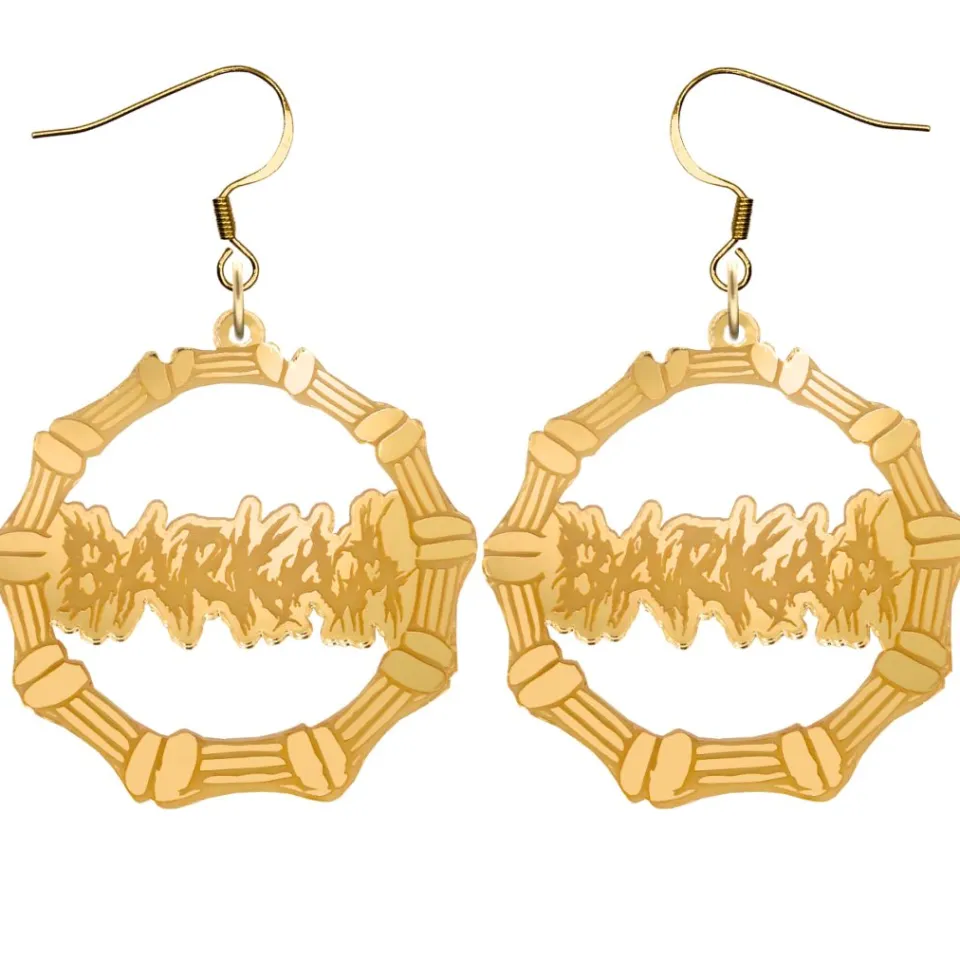 haus_of_dizzy_barkaa_bamb_5.webp Earrings | Bamboo Hoops^Haus Of Dizzy 'BARKAA' BAMBOO HOOPS