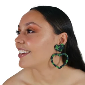 Earrings^Haus Of Dizzy Blak Collection - 'Meeting Place' Heart Hoop Earrings