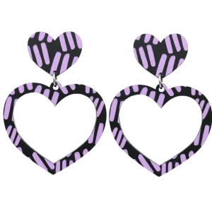 Earrings^Haus Of Dizzy Blak Collection – 'Markings' Heart Hoop Earrings
