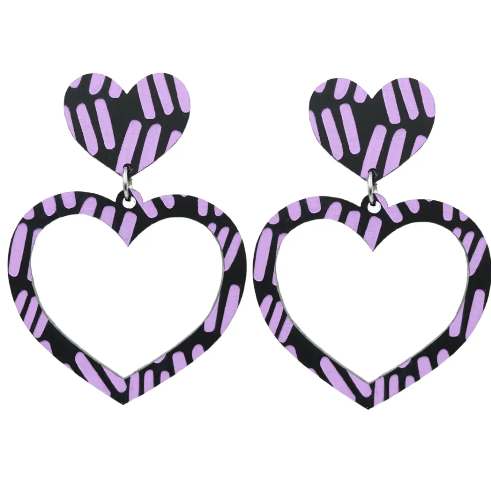 haus_of_dizzy_blak_collec_0-4.webp Earrings^Haus Of Dizzy Blak Collection – 'Markings' Heart Hoop Earrings