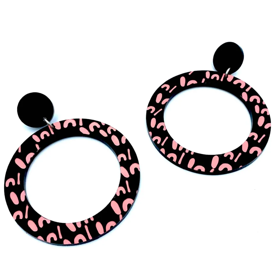 haus_of_dizzy_blak_collec_0-5.webp Earrings^Haus Of Dizzy Blak Collection - 'Woman' Hoop Earrings