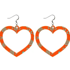 Earrings^Haus Of Dizzy Blak Collection - Sea Glass 'Meeting Place' Heart Hoop Earrings