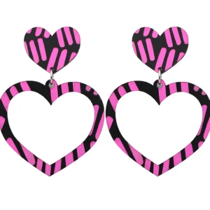 Earrings^Haus Of Dizzy Blak Collection – 'Markings' Heart Hoop Earrings