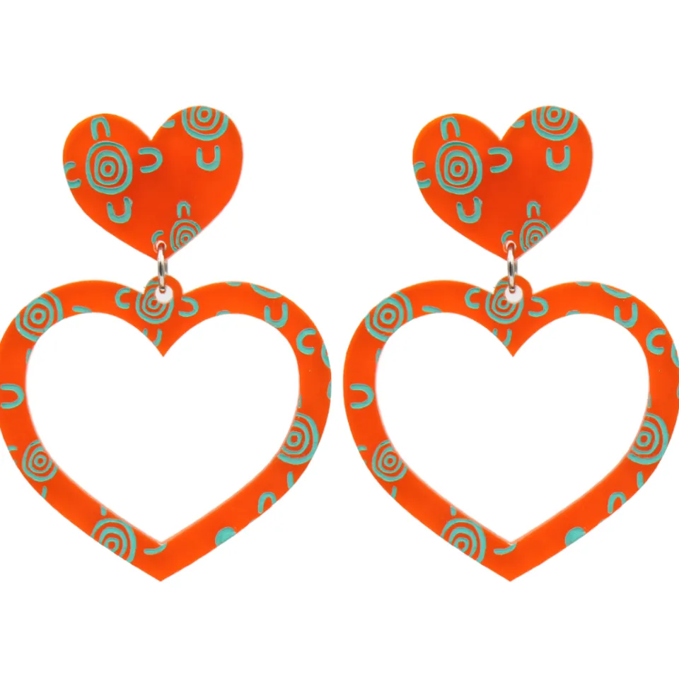 haus_of_dizzy_blak_collec_11-1.webp Earrings^Haus Of Dizzy Blak Collection - Sea Glass 'Meeting Place' Heart Hoop Earrings