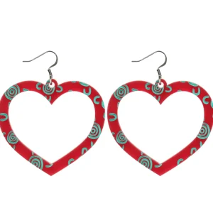 Earrings^Haus Of Dizzy Blak Collection - Sea Glass 'Meeting Place' Heart Hoop Earrings