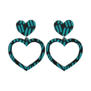 Earrings^Haus Of Dizzy Blak Collection – 'Markings' Heart Hoop Earrings