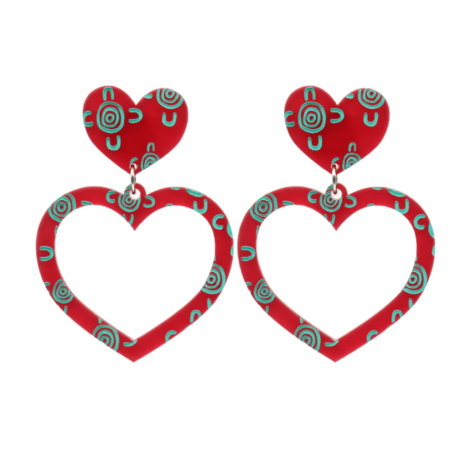 haus_of_dizzy_blak_collec_14-1.webp Earrings^Haus Of Dizzy Blak Collection - Sea Glass 'Meeting Place' Heart Hoop Earrings