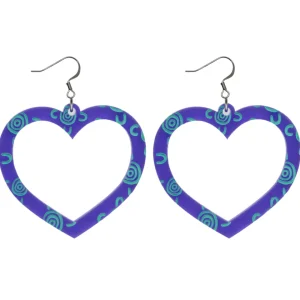 Earrings^Haus Of Dizzy Blak Collection - Sea Glass 'Meeting Place' Heart Hoop Earrings