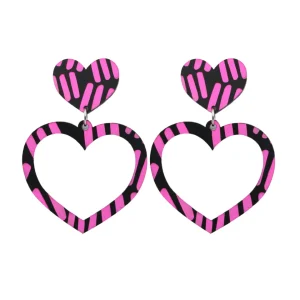 Earrings^Haus Of Dizzy Blak Collection – 'Markings' Heart Hoop Earrings