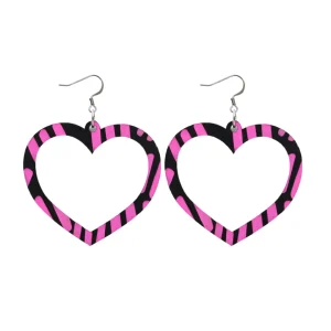 Earrings^Haus Of Dizzy Blak Collection – 'Markings' Heart Hoop Earrings