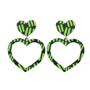 Earrings^Haus Of Dizzy Blak Collection – 'Markings' Heart Hoop Earrings