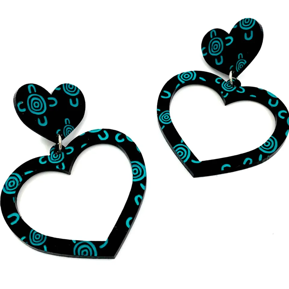 haus_of_dizzy_blak_collec_2-1.webp Earrings^Haus Of Dizzy Blak Collection - 'Meeting Place' Heart Hoop Earrings