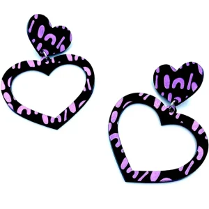 Earrings^Haus Of Dizzy Blak Collection - 'Woman' Heart Hoop Earrings