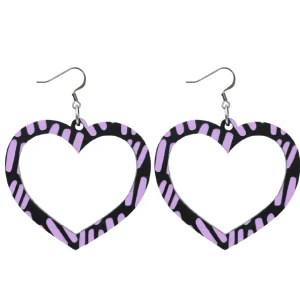 Earrings^Haus Of Dizzy Blak Collection – 'Markings' Heart Hoop Earrings