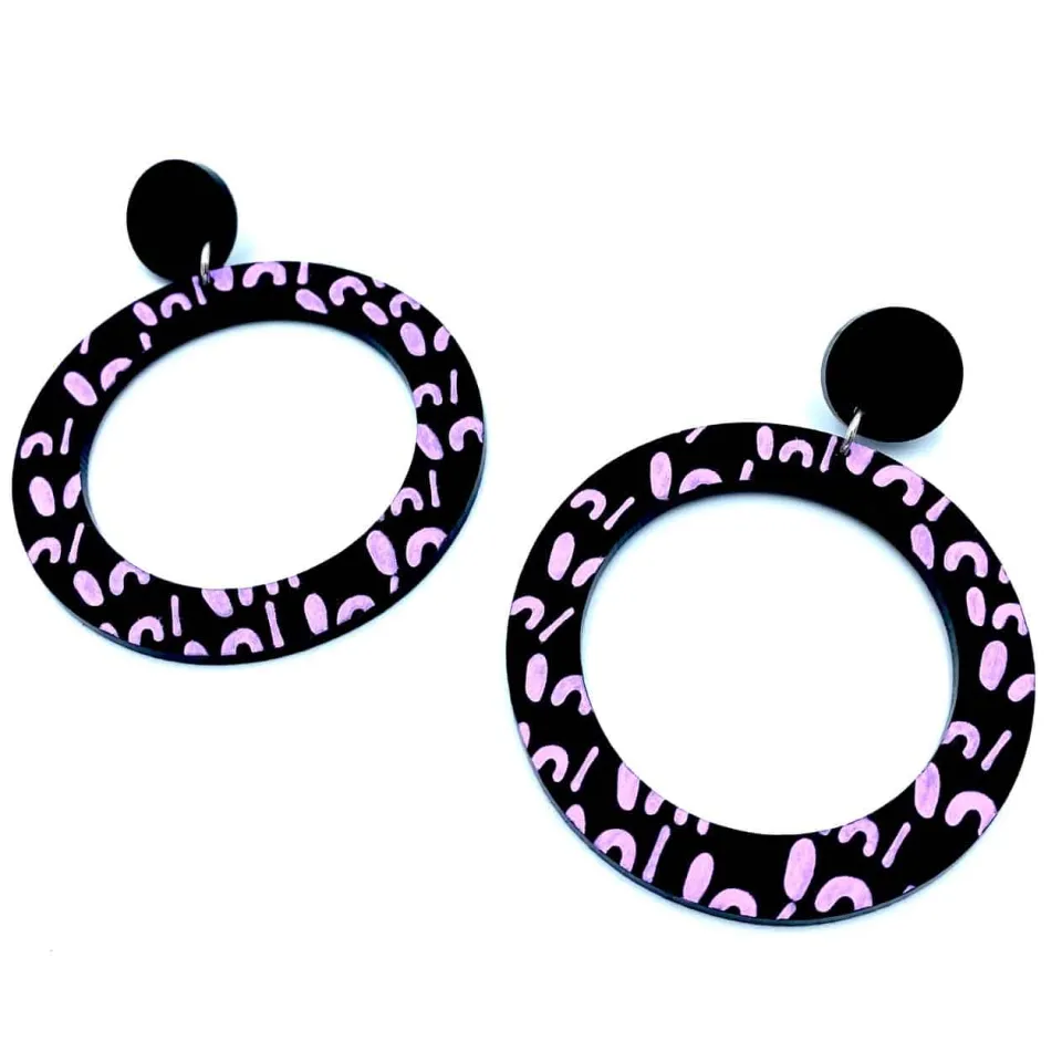 haus_of_dizzy_blak_collec_2-5.webp Earrings^Haus Of Dizzy Blak Collection - 'Woman' Hoop Earrings
