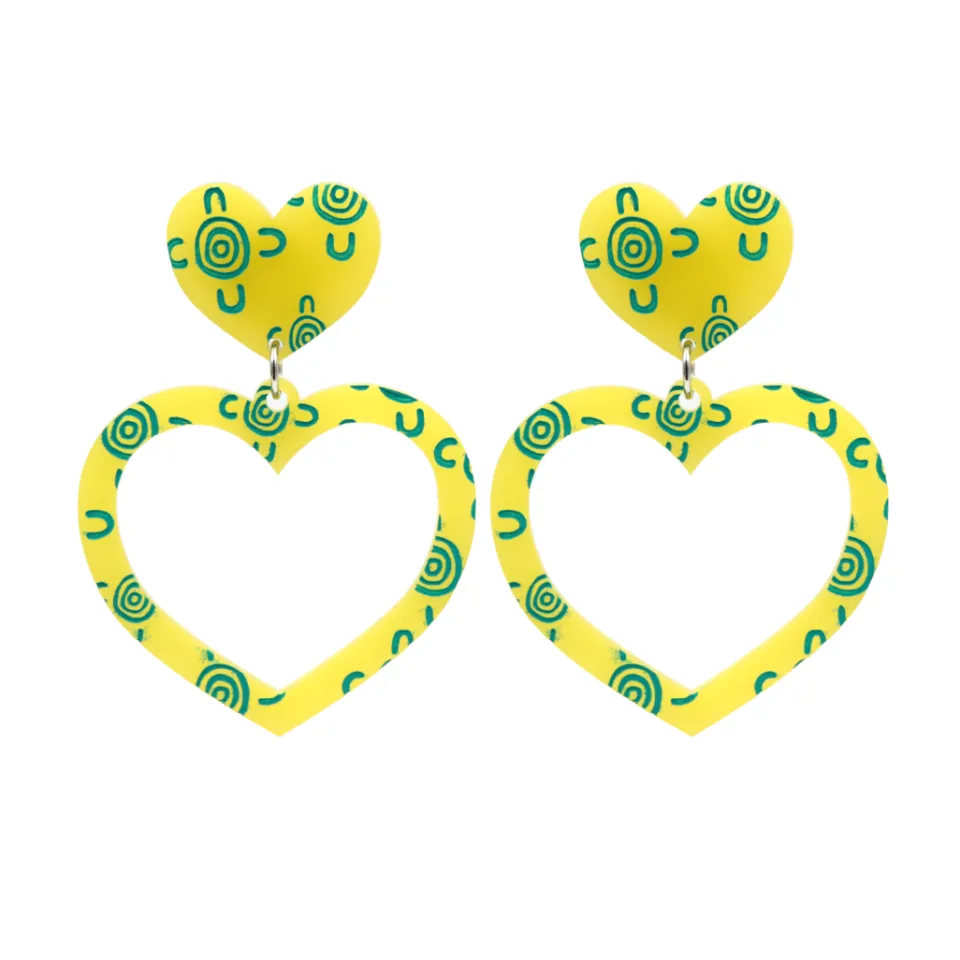 haus_of_dizzy_blak_collec_20-1.webp Earrings^Haus Of Dizzy Blak Collection - Sea Glass 'Meeting Place' Heart Hoop Earrings