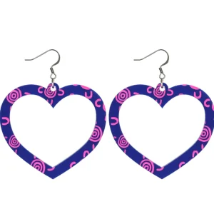 Earrings^Haus Of Dizzy Blak Collection - Sea Glass 'Meeting Place' Heart Hoop Earrings