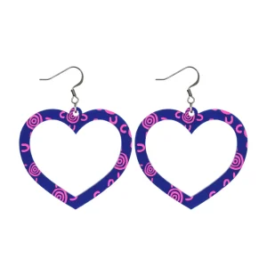 Earrings^Haus Of Dizzy Blak Collection - Sea Glass 'Meeting Place' Heart Hoop Earrings