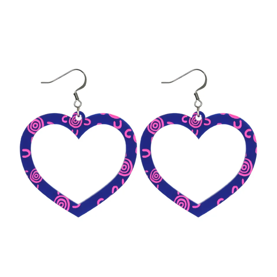 haus_of_dizzy_blak_collec_22-1.webp Earrings^Haus Of Dizzy Blak Collection - Sea Glass 'Meeting Place' Heart Hoop Earrings