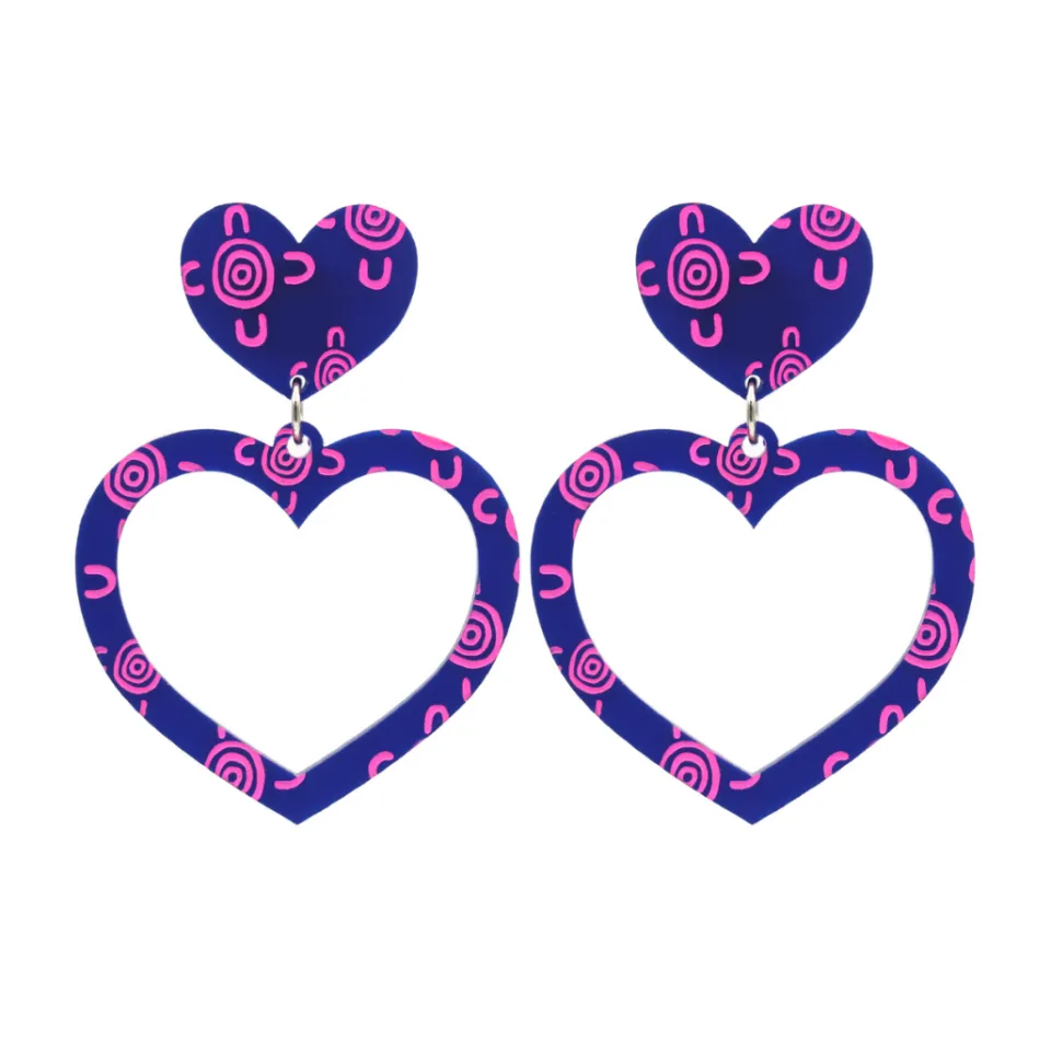 haus_of_dizzy_blak_collec_23-1.webp Earrings^Haus Of Dizzy Blak Collection - Sea Glass 'Meeting Place' Heart Hoop Earrings