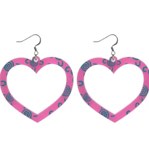 Earrings^Haus Of Dizzy Blak Collection - Sea Glass 'Meeting Place' Heart Hoop Earrings