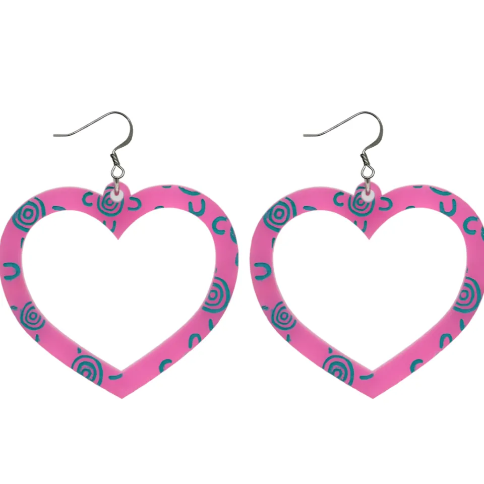 haus_of_dizzy_blak_collec_24-1.webp Earrings^Haus Of Dizzy Blak Collection - Sea Glass 'Meeting Place' Heart Hoop Earrings
