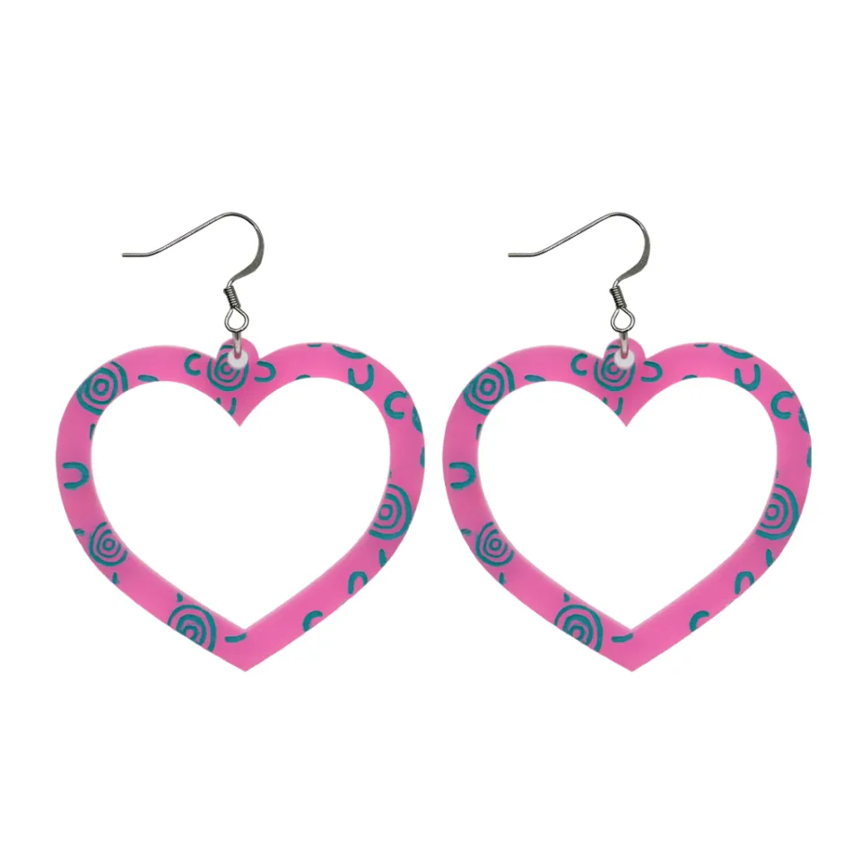 haus_of_dizzy_blak_collec_25-1.webp Earrings^Haus Of Dizzy Blak Collection - Sea Glass 'Meeting Place' Heart Hoop Earrings