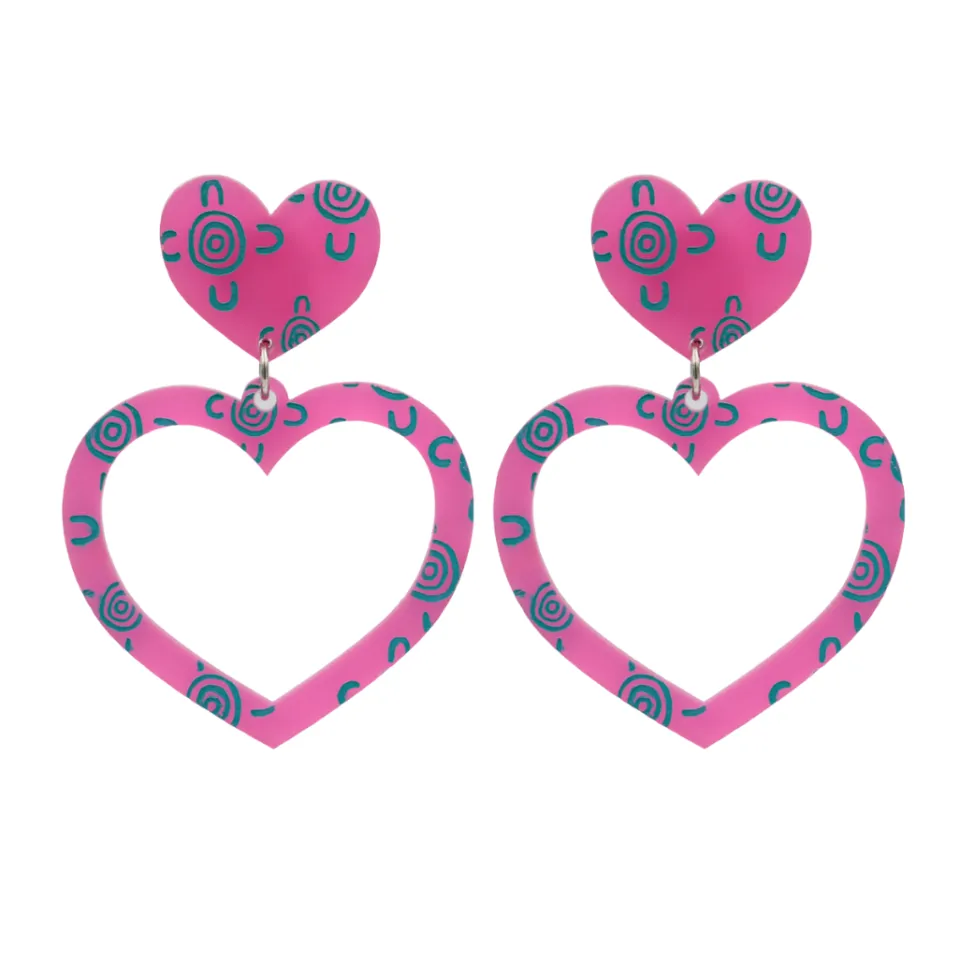 haus_of_dizzy_blak_collec_26-1.webp Earrings^Haus Of Dizzy Blak Collection - Sea Glass 'Meeting Place' Heart Hoop Earrings