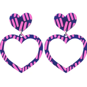 Earrings^Haus Of Dizzy Blak Collection - Sea Glass 'Meeting Place' Heart Hoop Earrings