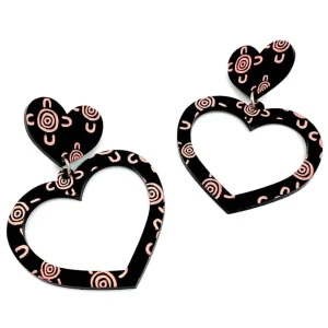 Earrings^Haus Of Dizzy Blak Collection - 'Meeting Place' Heart Hoop Earrings