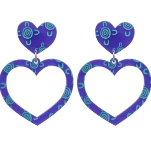 Earrings^Haus Of Dizzy Blak Collection - Sea Glass 'Meeting Place' Heart Hoop Earrings