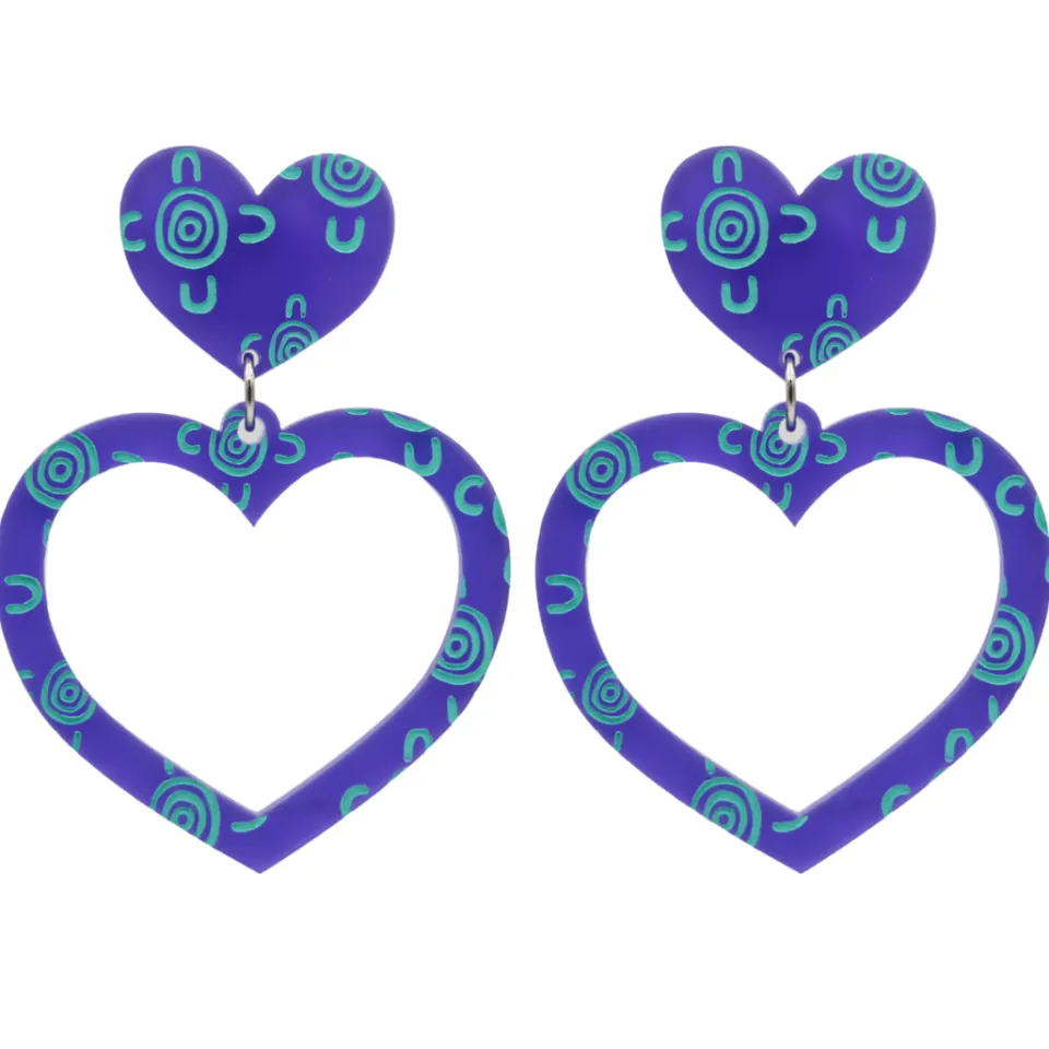 haus_of_dizzy_blak_collec_3-2.webp Earrings^Haus Of Dizzy Blak Collection - Sea Glass 'Meeting Place' Heart Hoop Earrings