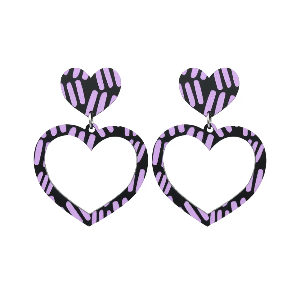 haus_of_dizzy_blak_collec_3-4.webp Earrings^Haus Of Dizzy Blak Collection – 'Markings' Heart Hoop Earrings