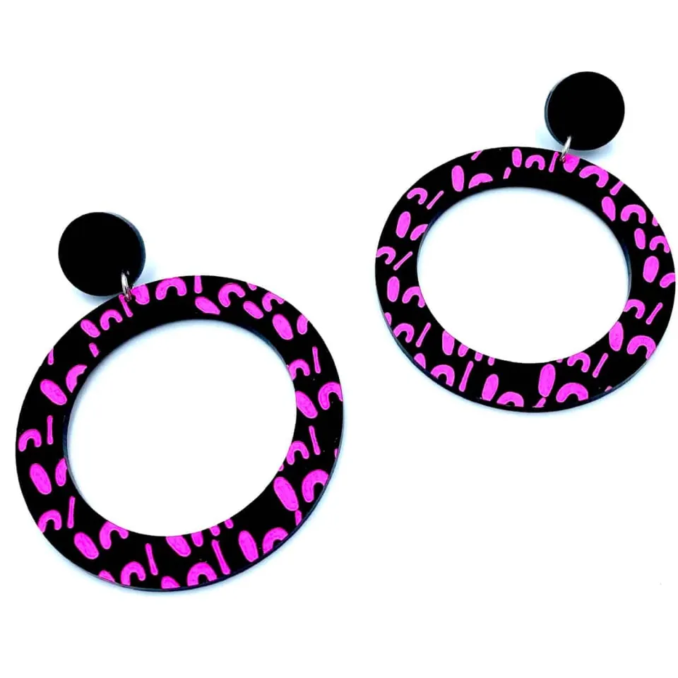 haus_of_dizzy_blak_collec_3-5.webp Earrings^Haus Of Dizzy Blak Collection - 'Woman' Hoop Earrings