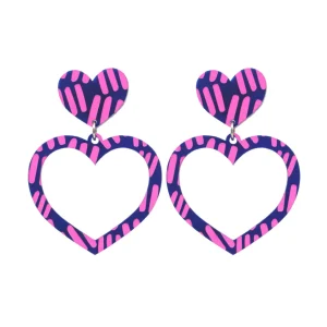 Earrings^Haus Of Dizzy Blak Collection - Sea Glass 'Meeting Place' Heart Hoop Earrings