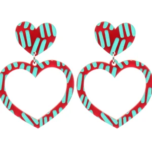 Earrings^Haus Of Dizzy Blak Collection - Sea Glass 'Meeting Place' Heart Hoop Earrings