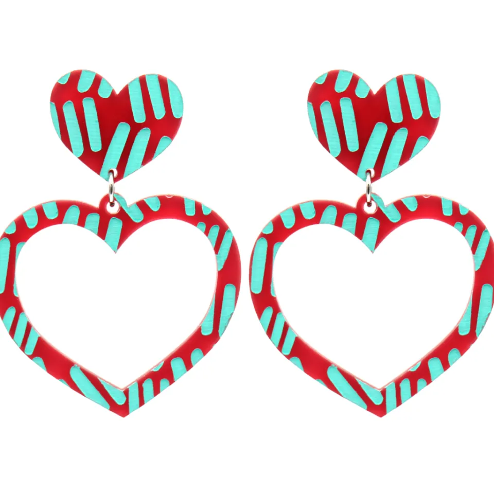 haus_of_dizzy_blak_collec_33.webp Earrings^Haus Of Dizzy Blak Collection - Sea Glass 'Meeting Place' Heart Hoop Earrings