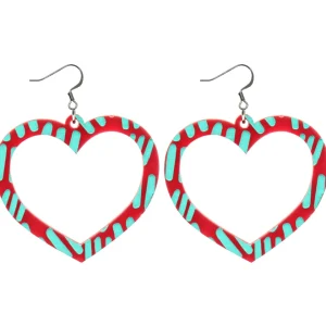 Earrings^Haus Of Dizzy Blak Collection - Sea Glass 'Meeting Place' Heart Hoop Earrings