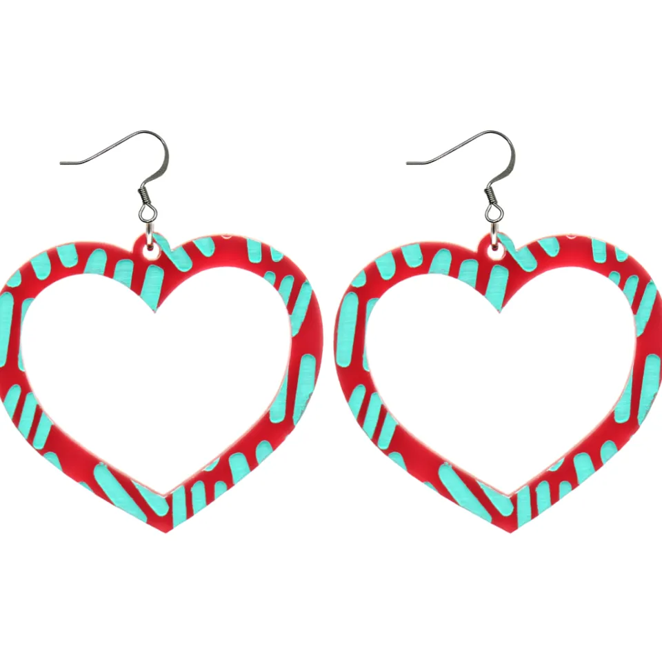 haus_of_dizzy_blak_collec_34.webp Earrings^Haus Of Dizzy Blak Collection - Sea Glass 'Meeting Place' Heart Hoop Earrings