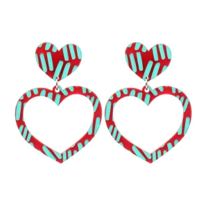 Earrings^Haus Of Dizzy Blak Collection - Sea Glass 'Meeting Place' Heart Hoop Earrings