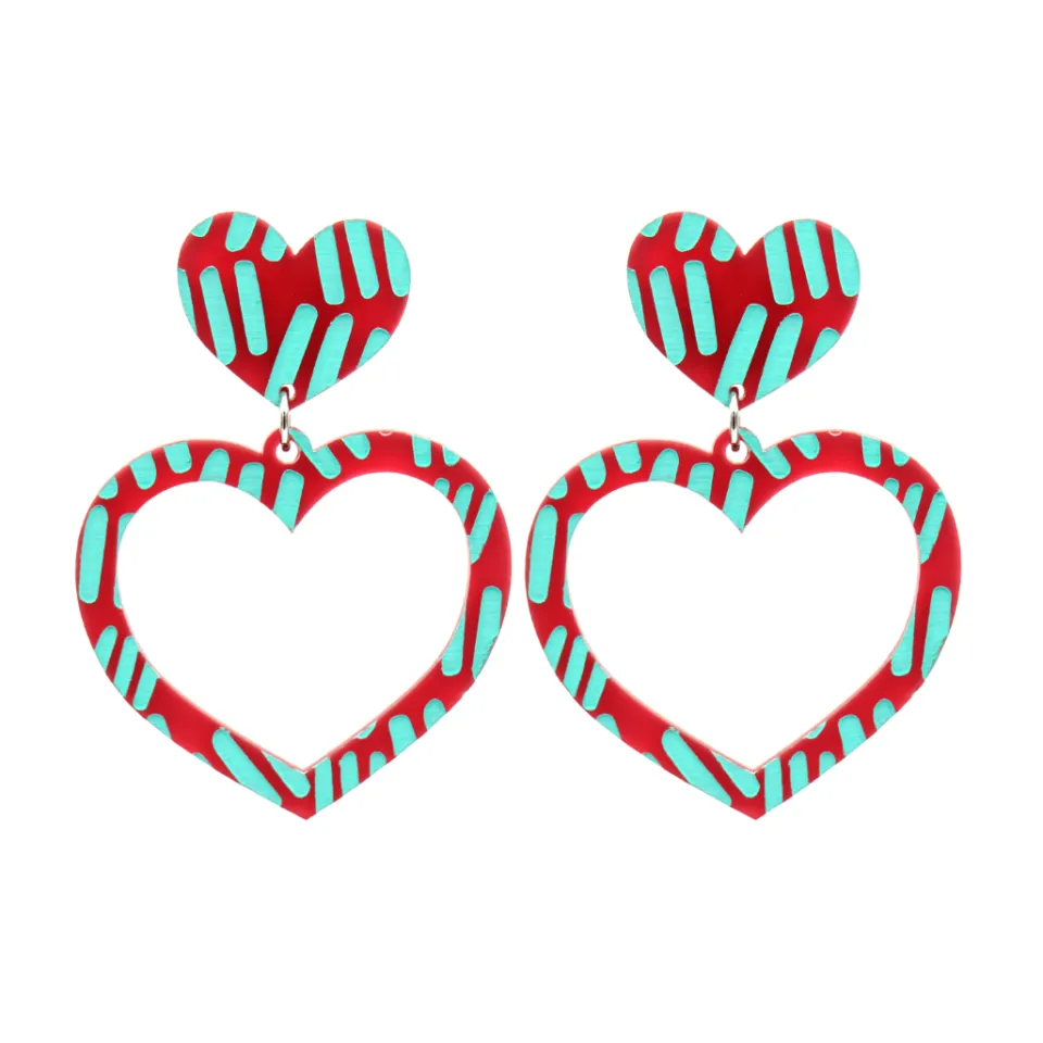 haus_of_dizzy_blak_collec_35.webp Earrings^Haus Of Dizzy Blak Collection - Sea Glass 'Meeting Place' Heart Hoop Earrings