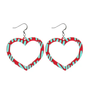Earrings^Haus Of Dizzy Blak Collection - Sea Glass 'Meeting Place' Heart Hoop Earrings