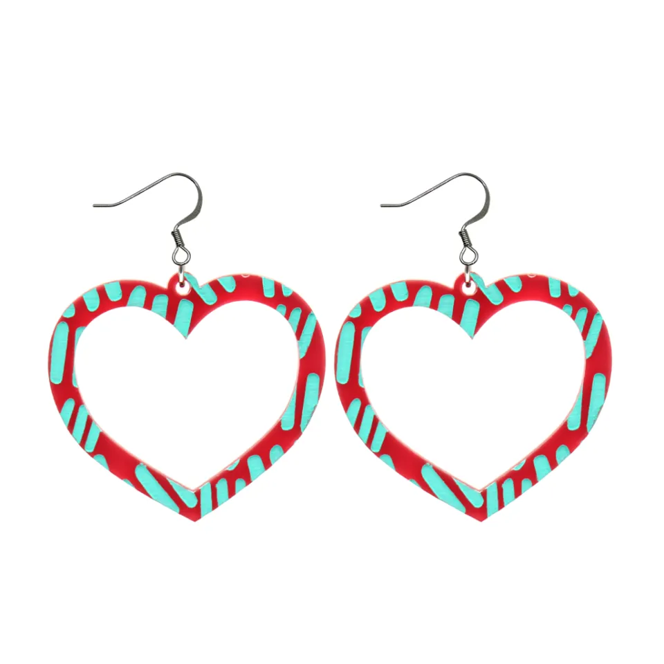 haus_of_dizzy_blak_collec_36.webp Earrings^Haus Of Dizzy Blak Collection - Sea Glass 'Meeting Place' Heart Hoop Earrings