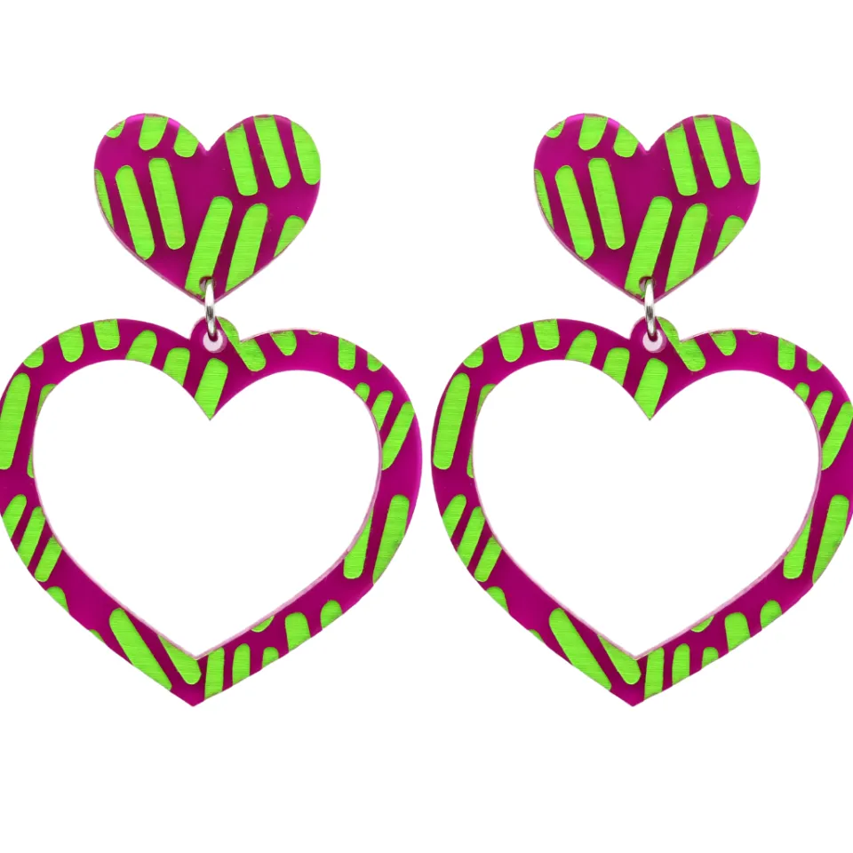 haus_of_dizzy_blak_collec_37.webp Earrings^Haus Of Dizzy Blak Collection - Sea Glass 'Meeting Place' Heart Hoop Earrings