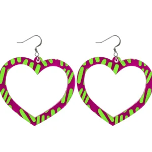 Earrings^Haus Of Dizzy Blak Collection - Sea Glass 'Meeting Place' Heart Hoop Earrings
