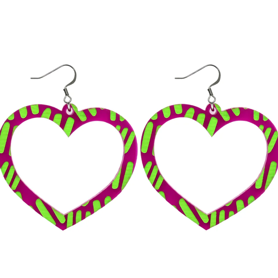 haus_of_dizzy_blak_collec_38.webp Earrings^Haus Of Dizzy Blak Collection - Sea Glass 'Meeting Place' Heart Hoop Earrings