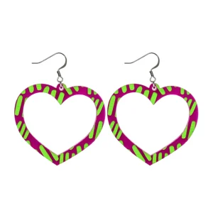 Earrings^Haus Of Dizzy Blak Collection - Sea Glass 'Meeting Place' Heart Hoop Earrings